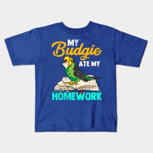 My Budgie Ate My Homework Kids T-Shirt